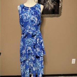 Flowy Chiffon High Low  Floral Dress